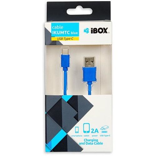 Cablu alimentare USB-A la TypeC, albastru,1m, IBOX IKUMTCB