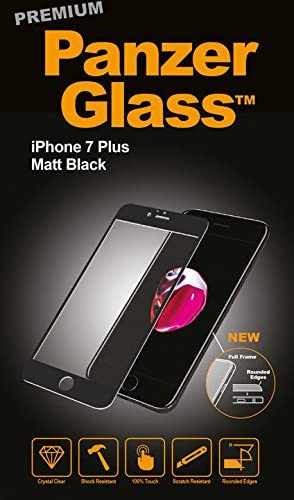 Folie de sticla iPhone 7 Plus Matt, negru mat PanzerGlass 