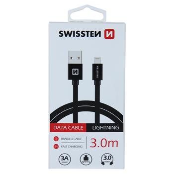 Cablu de date USB la Lightning 3m SWISSTEN