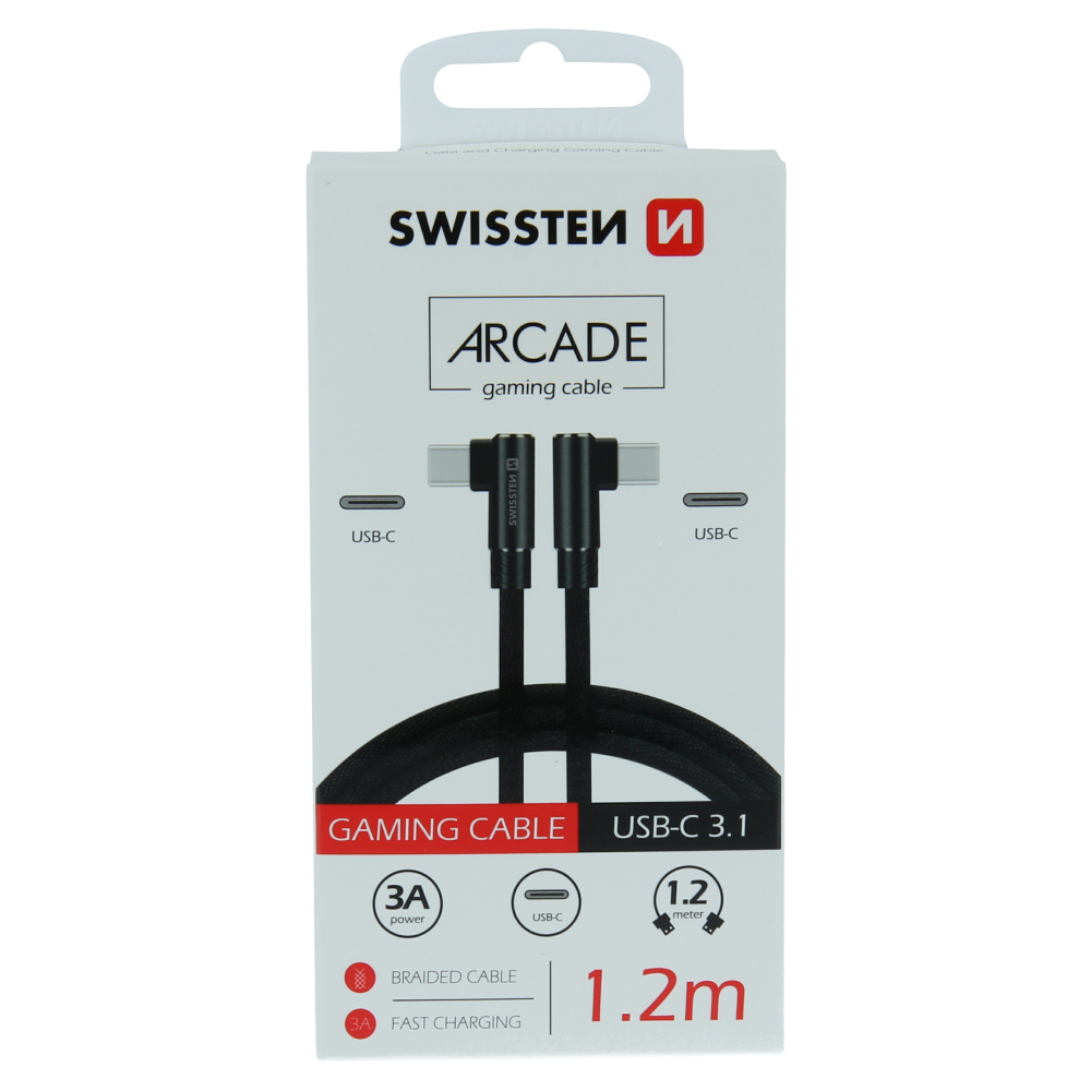 Cablu de date Arcade Type-C to Type-C 1.2m SWISSTEN