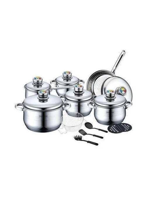 Set oale inox 18 piese,inductie,functie thermo control, capace termostatice,otel inoxidabil Royalty Line