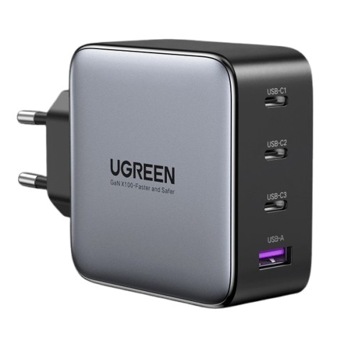 Incarcator retea GaN 100W, 3x USB TypeC 5V/3A, 1 x USB UGREEN 
