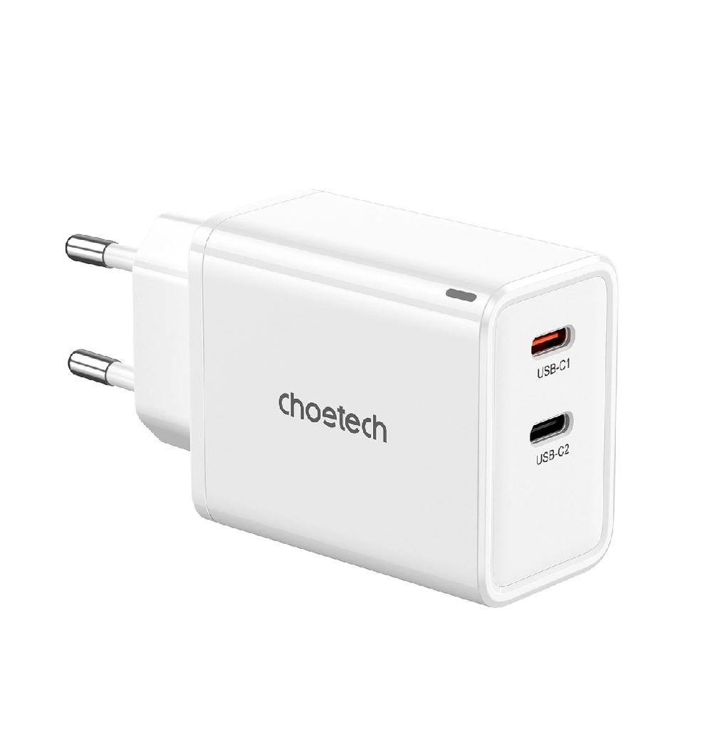 Incarcator retea GaN, 65W, 2XTypeC, PD, Alb CHOTECH PD6013