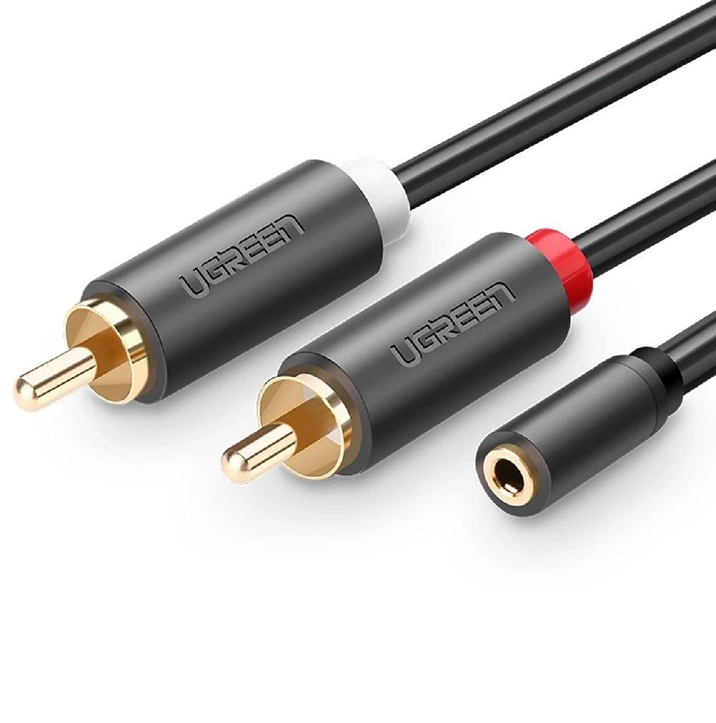 Cablu audio stereo jack 3.5mm(M) la 2xRCA(T),1m UGREEN 10588 