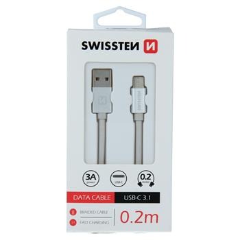 Cablu alimentare si date USB-A la TypeC,3A,0,2m SWISSTEN