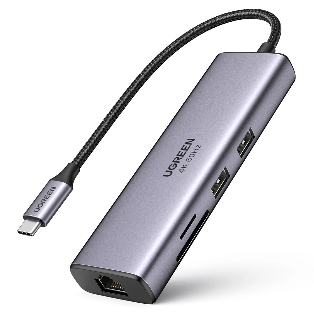 HUB multiport 7in1,USB-C la 2xUSB 3.2,1xSD/microSD,1xRJ45, 1xHDMI,1XPD 100W UGREEN 