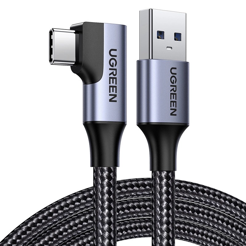 Cablu alimentare si date USB-A la TypeC 3A,1m, in ungi de 90º UGREEN 