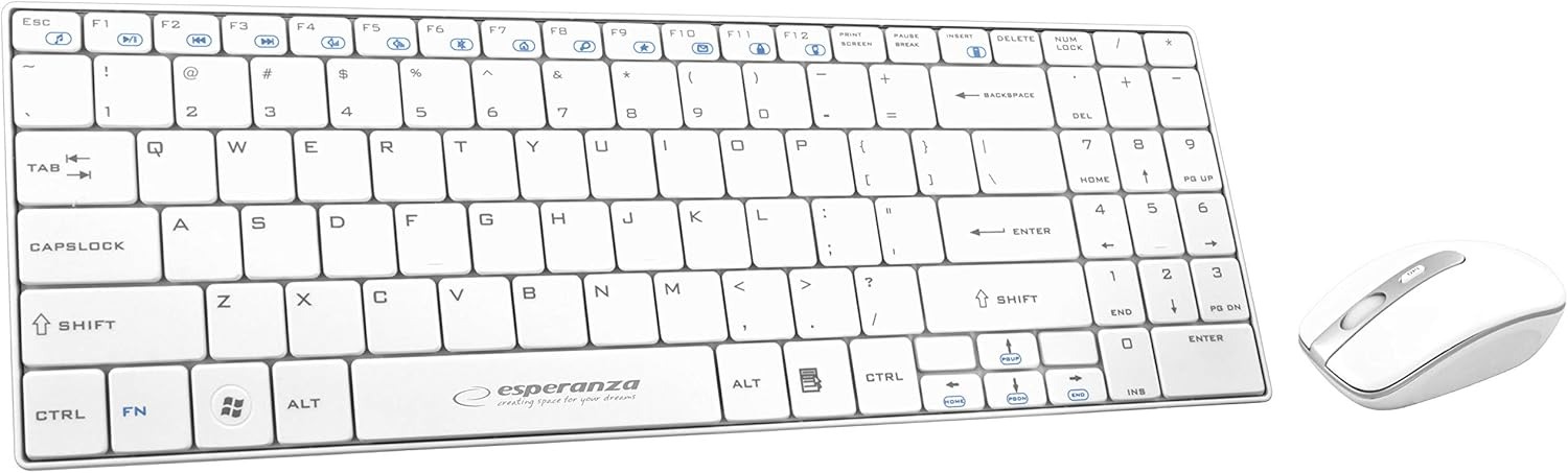 Kit tastaura si mouse wireless, culoare alba  Liberty ESPERANZA 