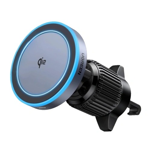 Suport auto si wireless magnetic cu Qi2 15W, prindere grilaj ventilatie UGREEN