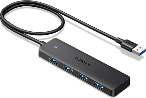 Hub multiport 4 in 1,USB-A 3.0 la 4xUSB-A 3.0, 5Gbps, cablu 60cm UGREEN