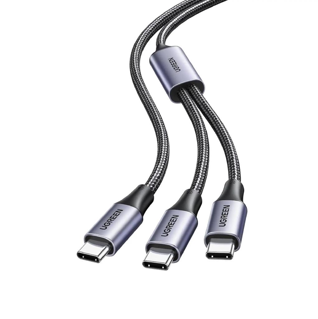 Cablu alimentare si date TypeC la 2xUSB Type-C,100W, lungime 1.5m UGREEN
