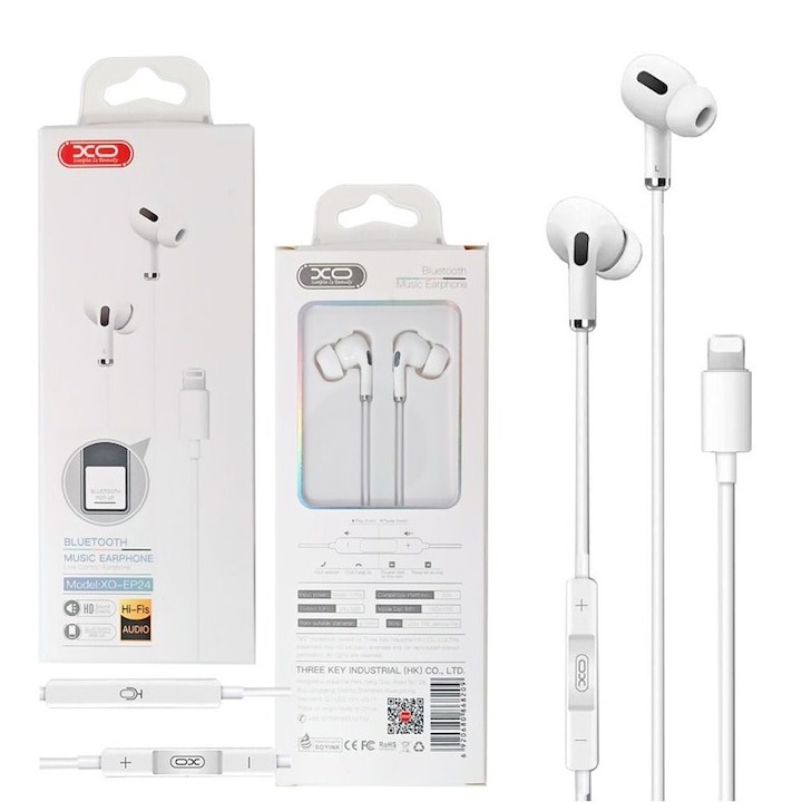 Casti cu fir stereo conectare prin port Lightning, Hi-Fis Audio XO