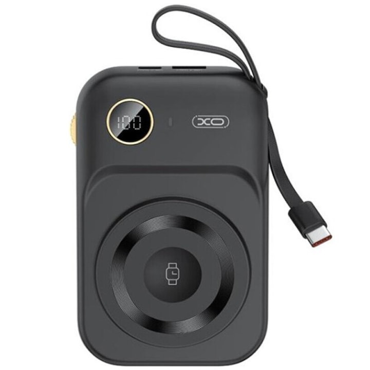 Acumulator extern 10.000mAh, 1xUSB-A,1xTypeC, wireless watch, MagSafe,15W XO 