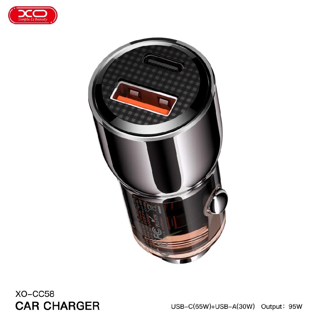 Incarcator auto, 95W, 3,25A, 1xUSB-A (QC 3.0) si 1xTypeC (PD) XO CC58