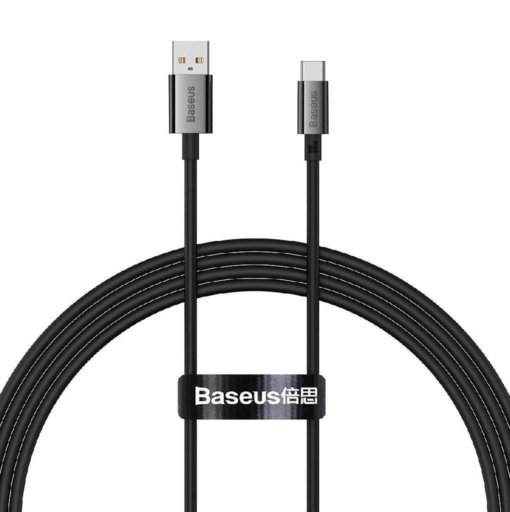 Cablu alimentare si date USB-A la TypeC, 100W, 6A, 2m, negru, Superior Series BASEUS 
