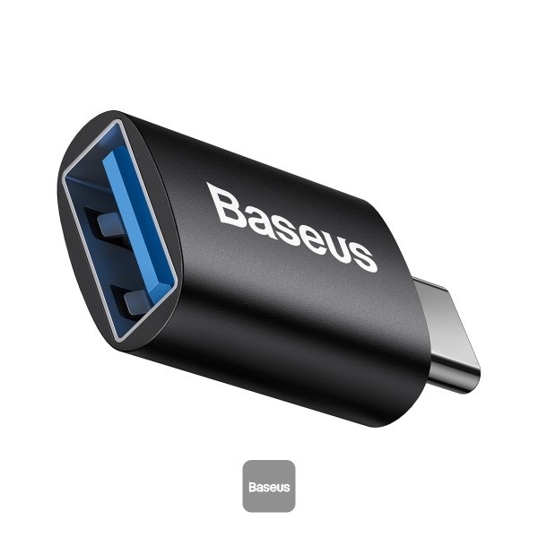 Adaptor Mini OTG, USB 3.1(M) la USB Type-C(T), metalic, negru Ingenuity Series BASEUS