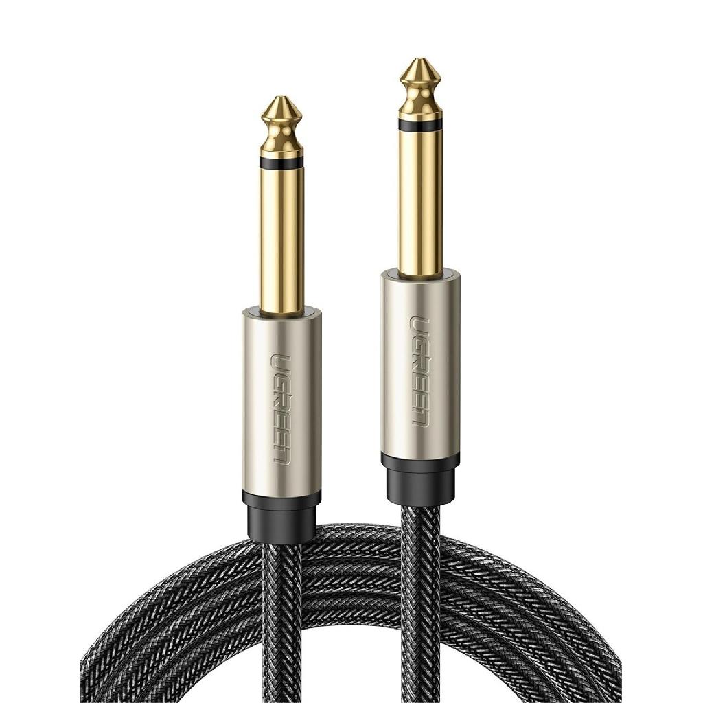 Cablu audio TRS jack 6.5mm(T) la jack 6.5mm(T), lungime 2m, gri AV128 UGREEN 