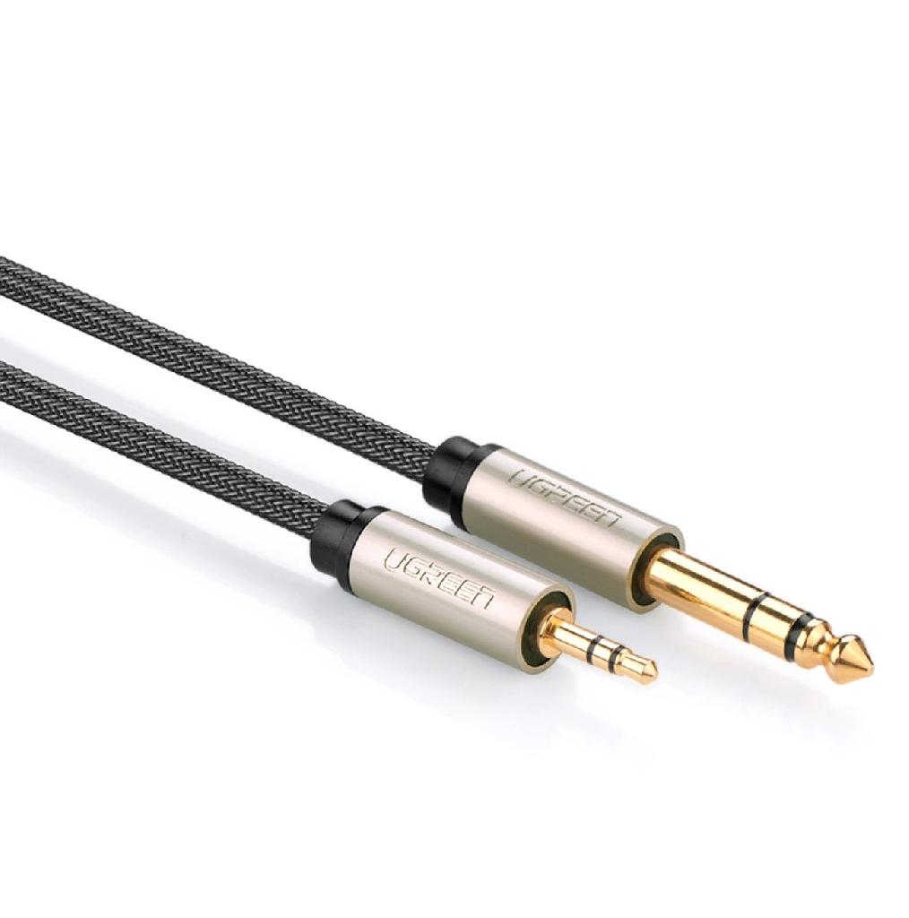 Cablu audio TRS jack 3.5 mm(T) la jack 6.35 mm(T), lungime 2m, gri AV127 UGREEN 