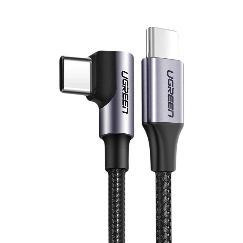 Cablu alimentare si date Type-C la USB Type-C, 60W, unghi 90°, 2m, US255 UGREEN