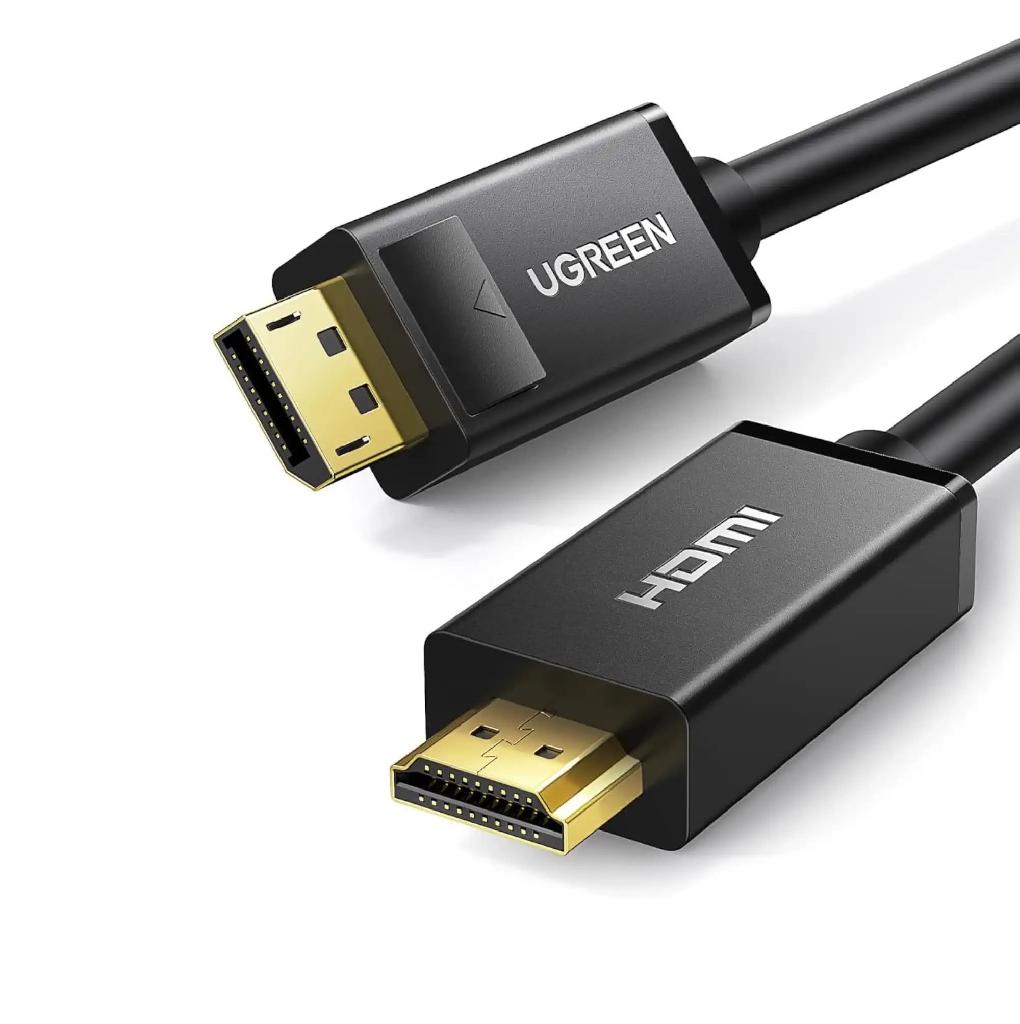Cablu video unidirectional DisplayPort(T) la HDMI(T), 4K/30Hz UHD(3840x2160),conectori auriti, 1.5m, DP101 UGREEN 