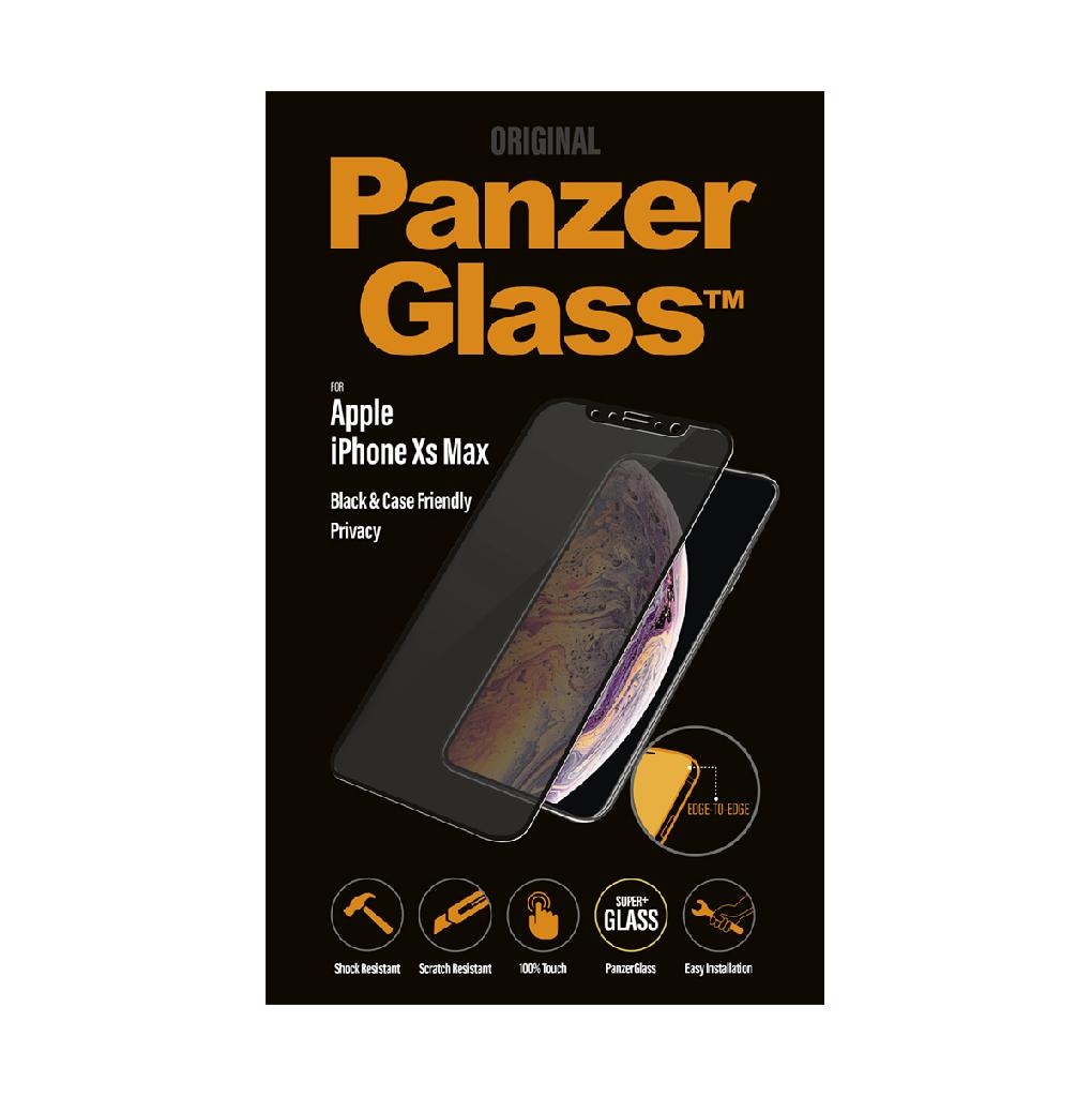 Folie sticla antisoc pentru iPhone XS Max privacy, casfriendly, negru - PanzerGlass