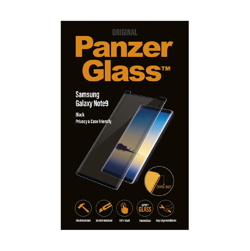Folie sticla antisoc pentru Samsung Galaxy Note 9, privacy, Case Friendly, negru, fata - PanzerGlass