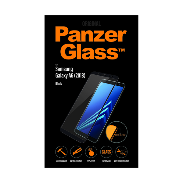 Folie sticla pentru Samsung Galaxy A6(2018), negru, fata - PanzerGlass