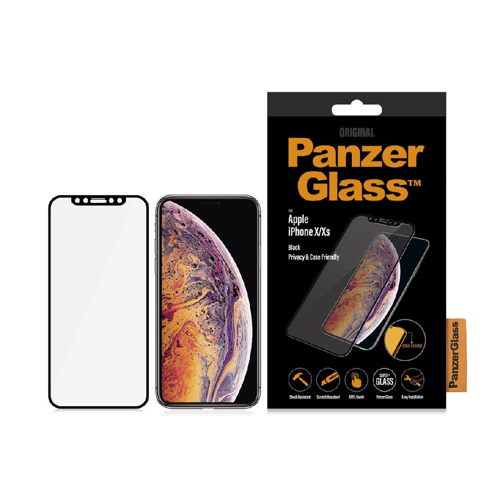 Folie de sticla antisoc pentru iPhone X/Xs, privacy, negru PanzerGlass