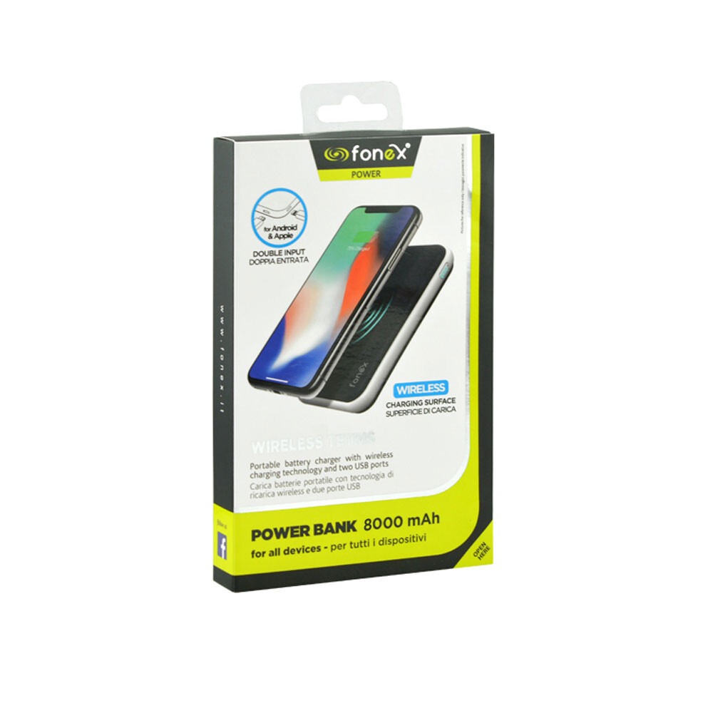 Acumulator extern 800mAh, 2xUSB-A, 1xWireless FONEX 
