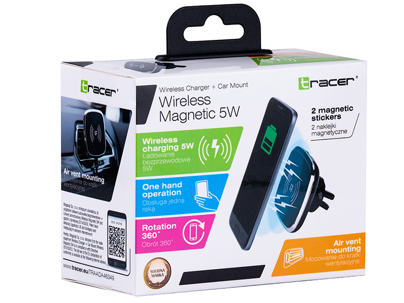 Incarcator auto wireless cu suport magnetic TRACER  