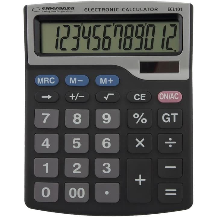 Calculator de birou solar sau baterie,12digits Tales ESPERANZA