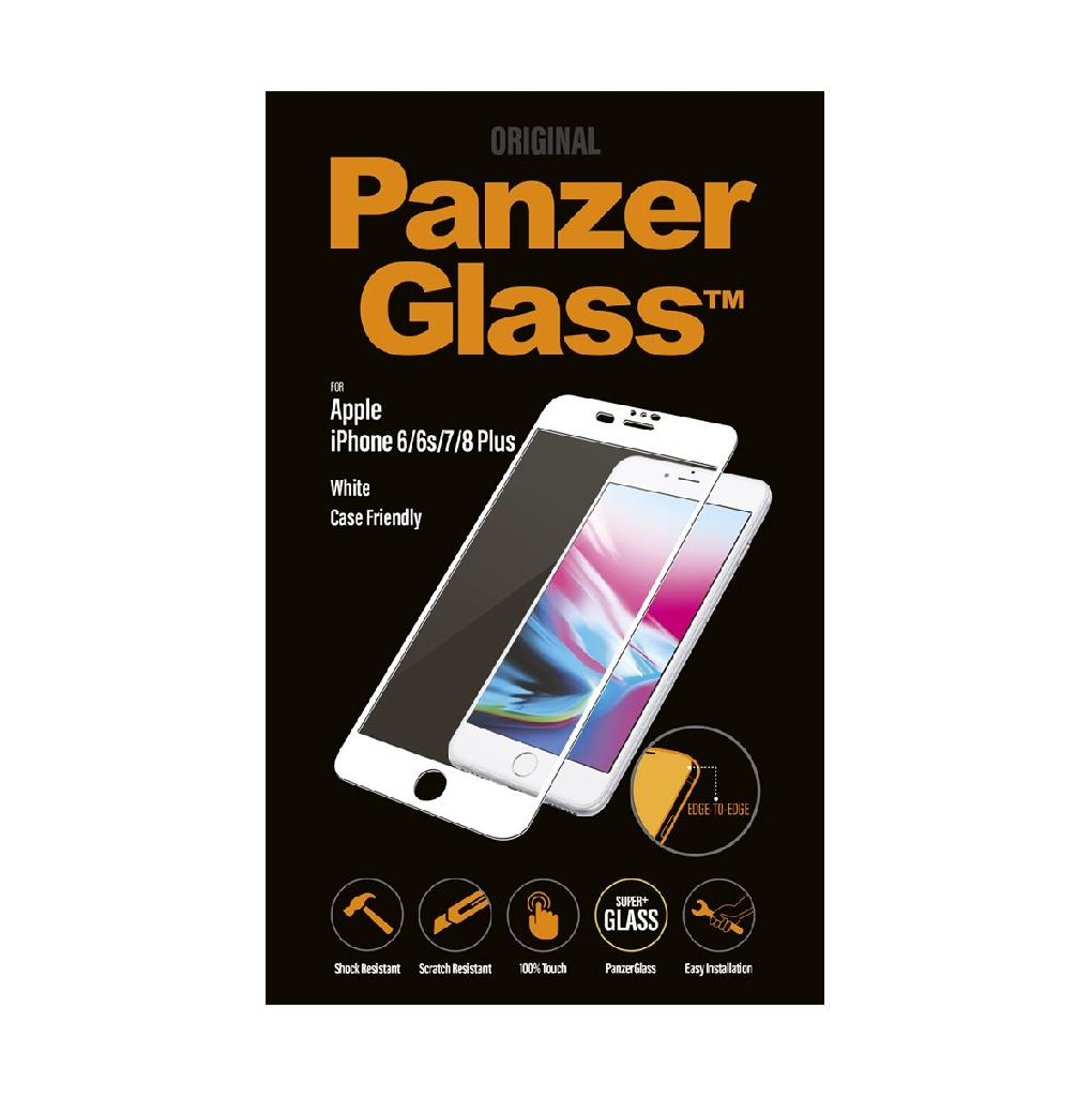 Folie sticla antisoc pentru iPhone 6/6s/7/8 Plus, alb, fata - PanzerGlass